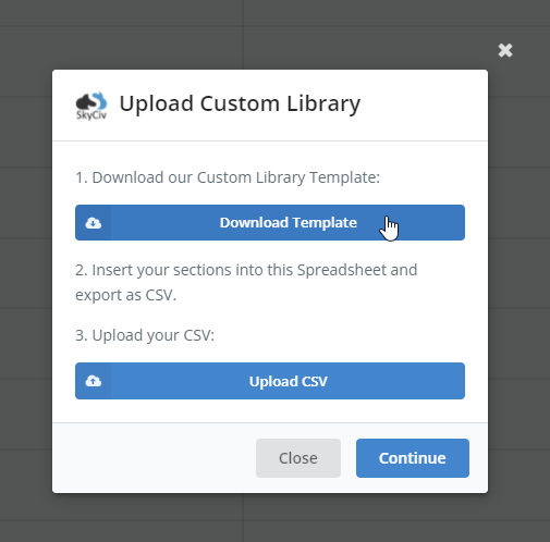 Modelo de download do SkyCiv Section Builder