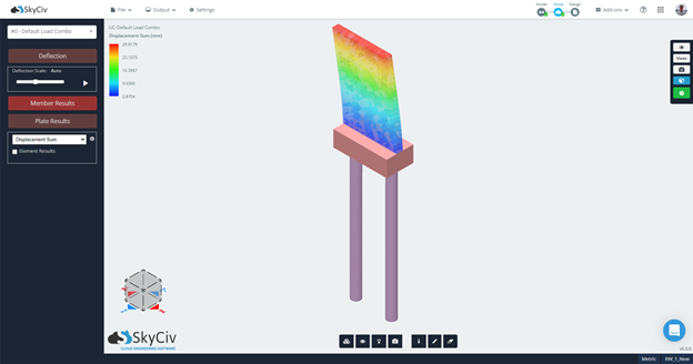 Model in SkyCiv view of Google Sheets SkyCiv Integration Using Apps Script