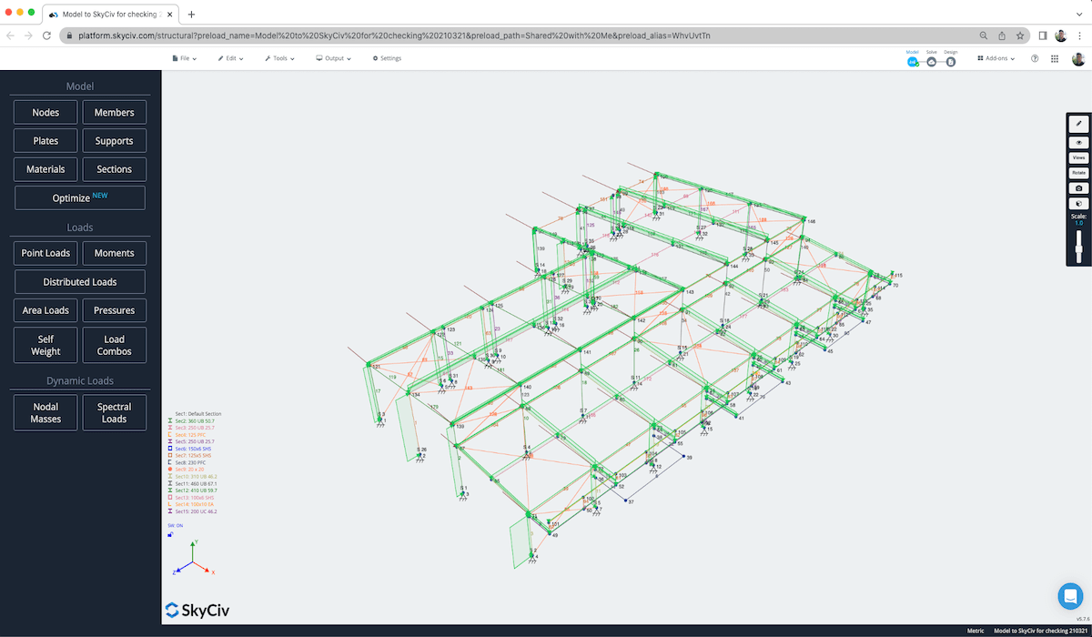 Frame calculator online, Frame analysis online