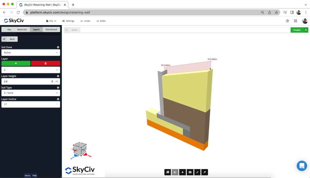 SkyCiv Retaining Wall Software