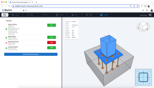 steel base plate connection design software, online via web browser using SkyCiv structural software