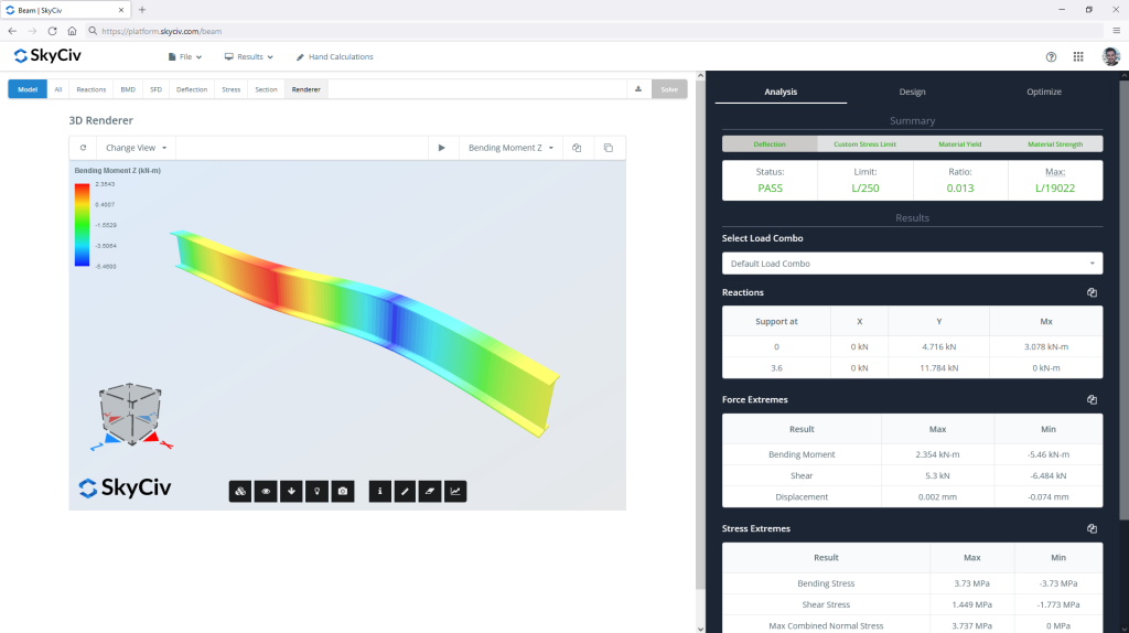 SkyCiv Beam Beam software