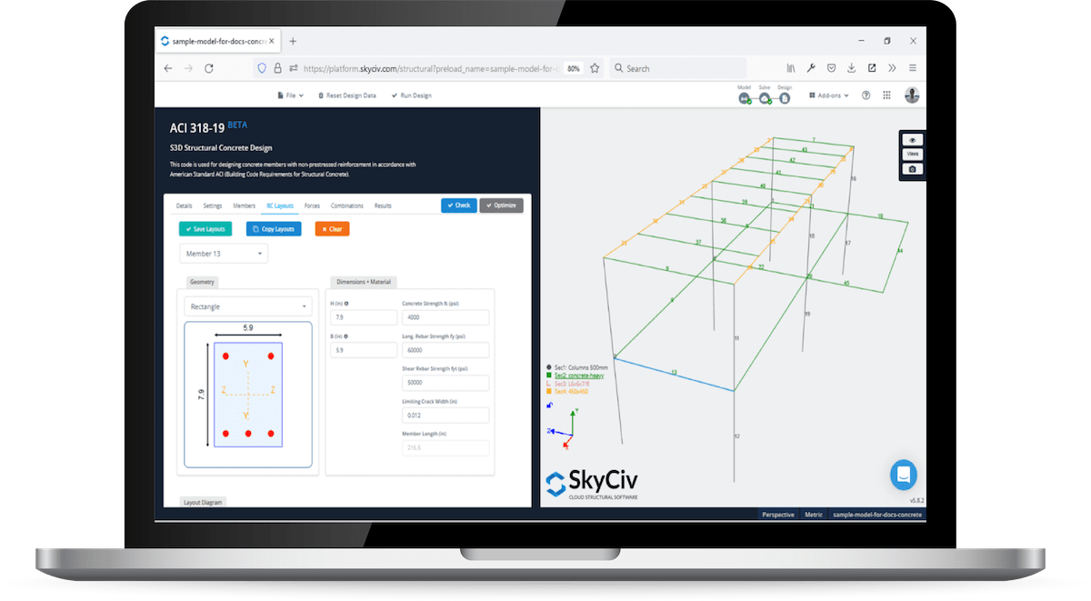 SkyCiv RC Design Building Integrated with S3D-min reinforced concrete structure design software