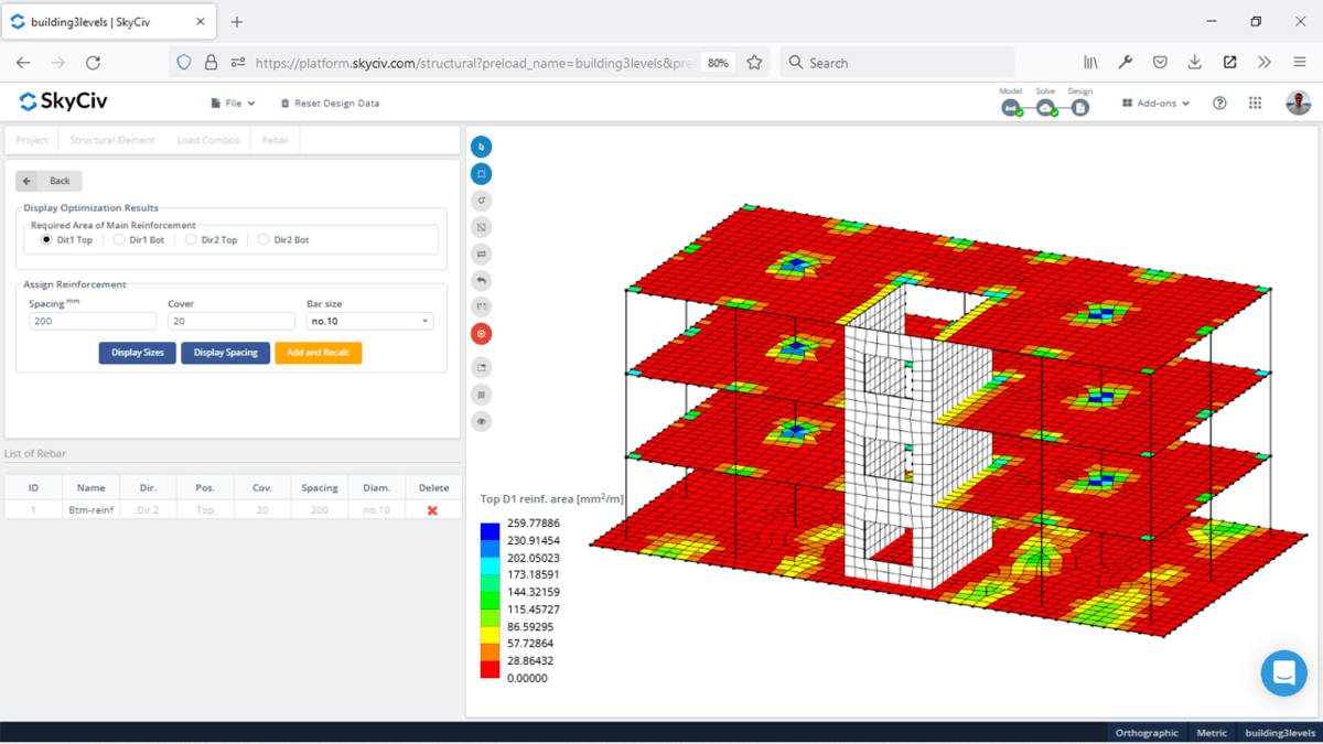 SkyCiv RC Design Concrete Slab reinforced concrete structure design software