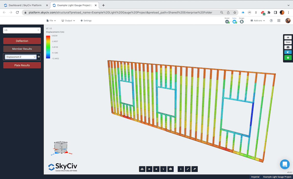 SkyCiv cold form steel FEA-min Light gauge steel design software