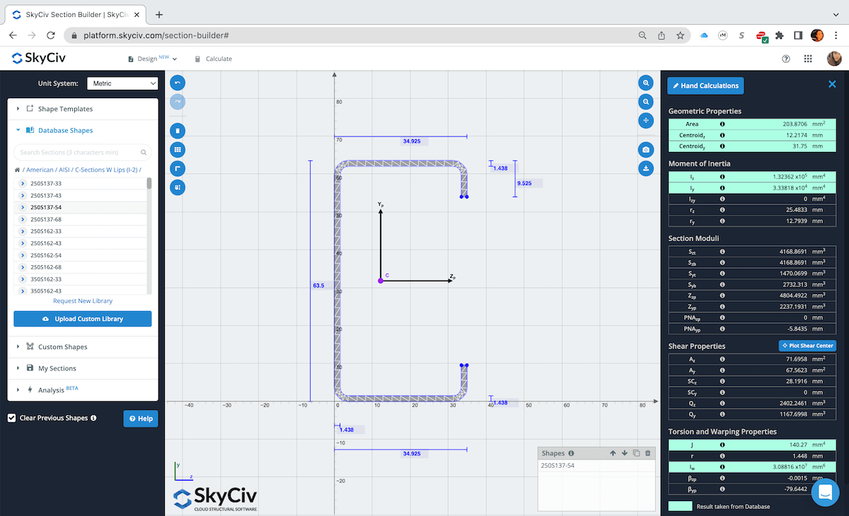 cold foRM section builder properties-min Light gauge steel design software, cold formed steel design software