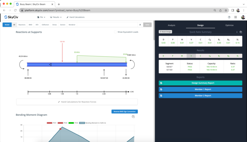 SkyCiv Beam Beam software