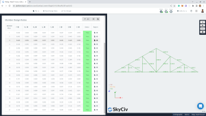 Roof truss member design result