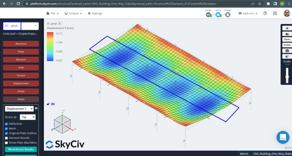 Eurocode Slab Design Beispiel und Vergleich mit SkyCiv