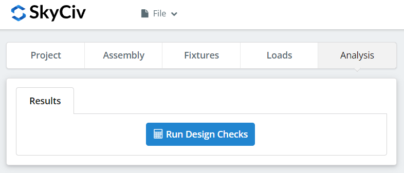 Column Splice Connection Design - analysis tab