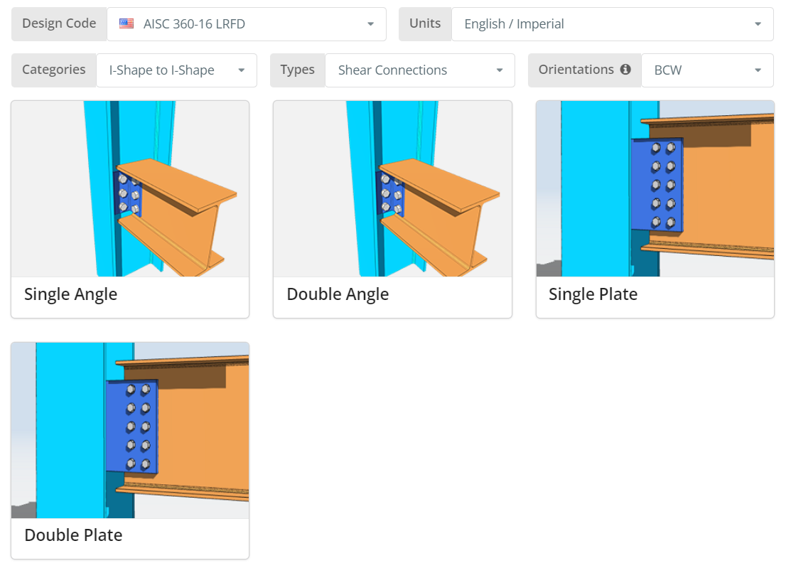 Double Angle Connection, connection design