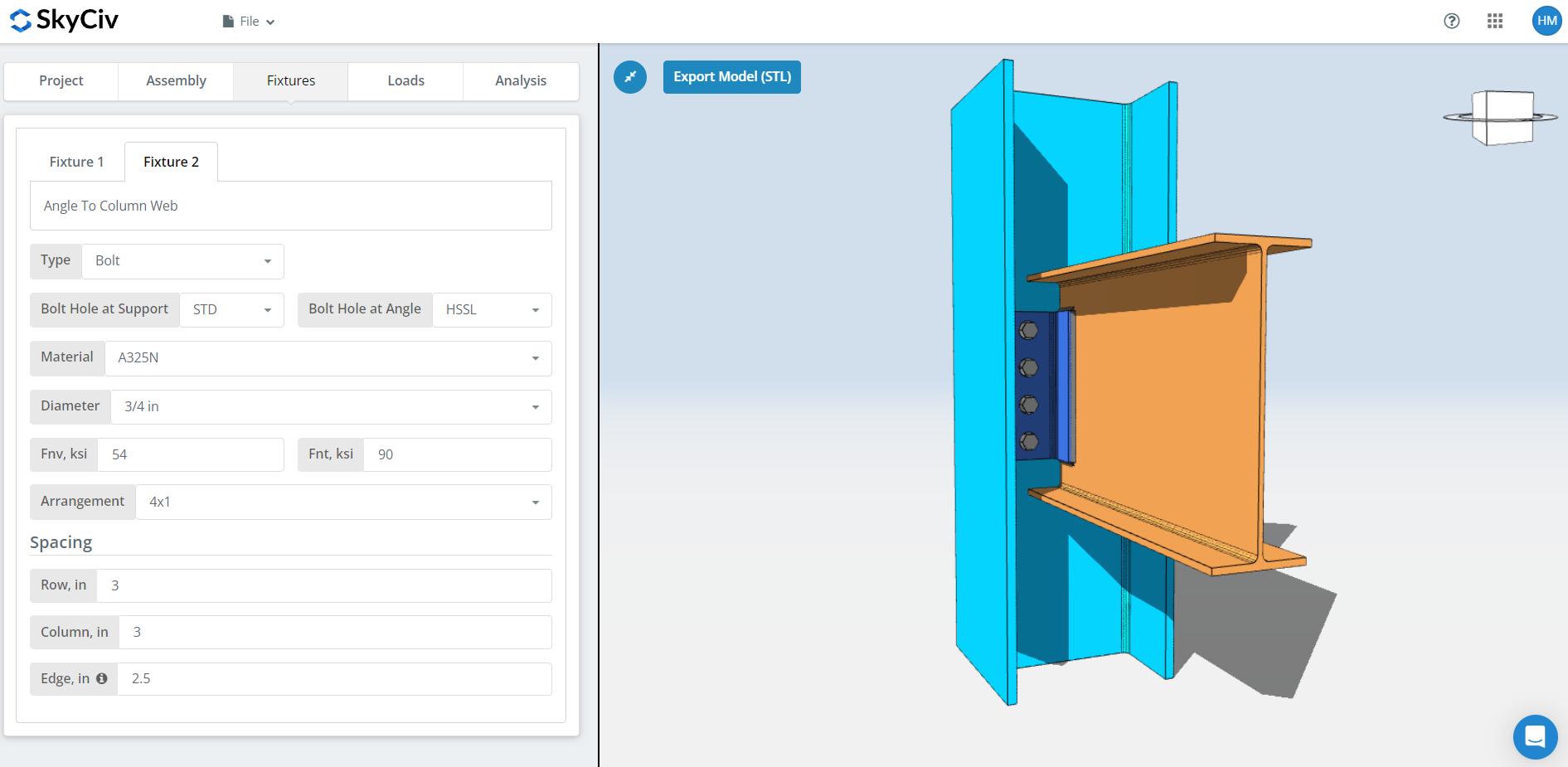 Double Angle Connection, connection design