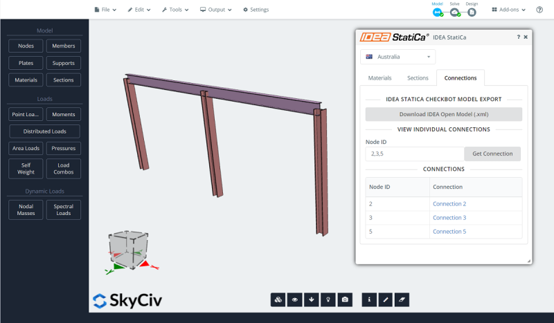 Statica Structural Software IDEA StatiCa Plugin | SkyCiv Engineering