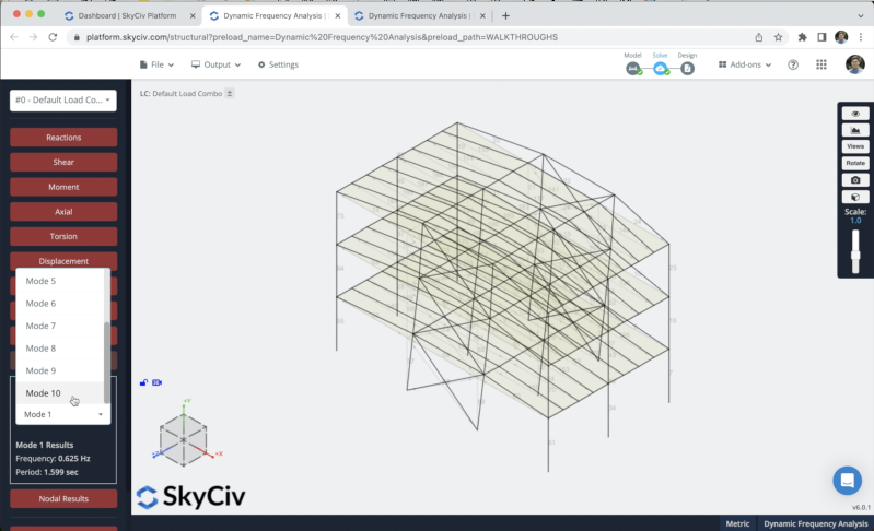 Modal analysis results on S3D