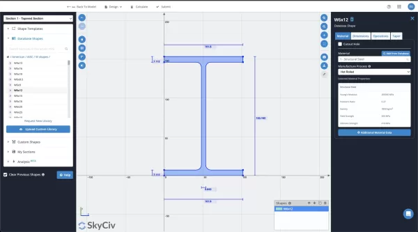 Tapered beam design and examples