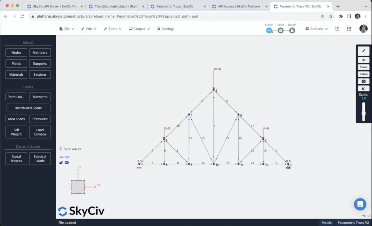 Point loads using the SkyCiv API