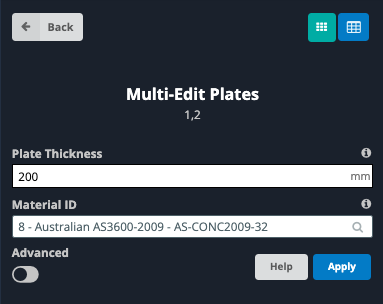 slab on grade design - apply material and thickness