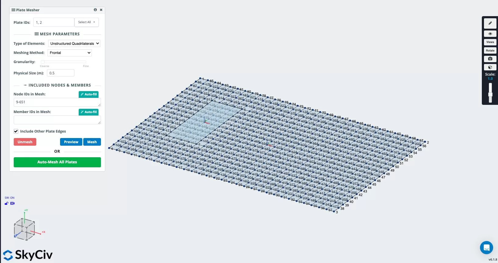 slab on grade design - meshing the plates