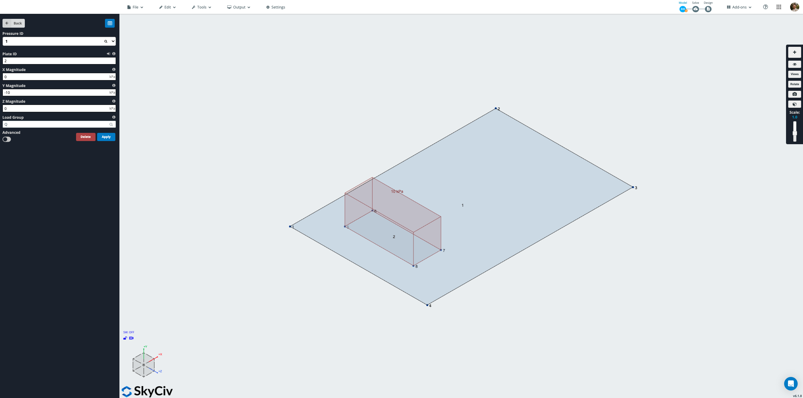 slab on grade design - assign loads and load combinations