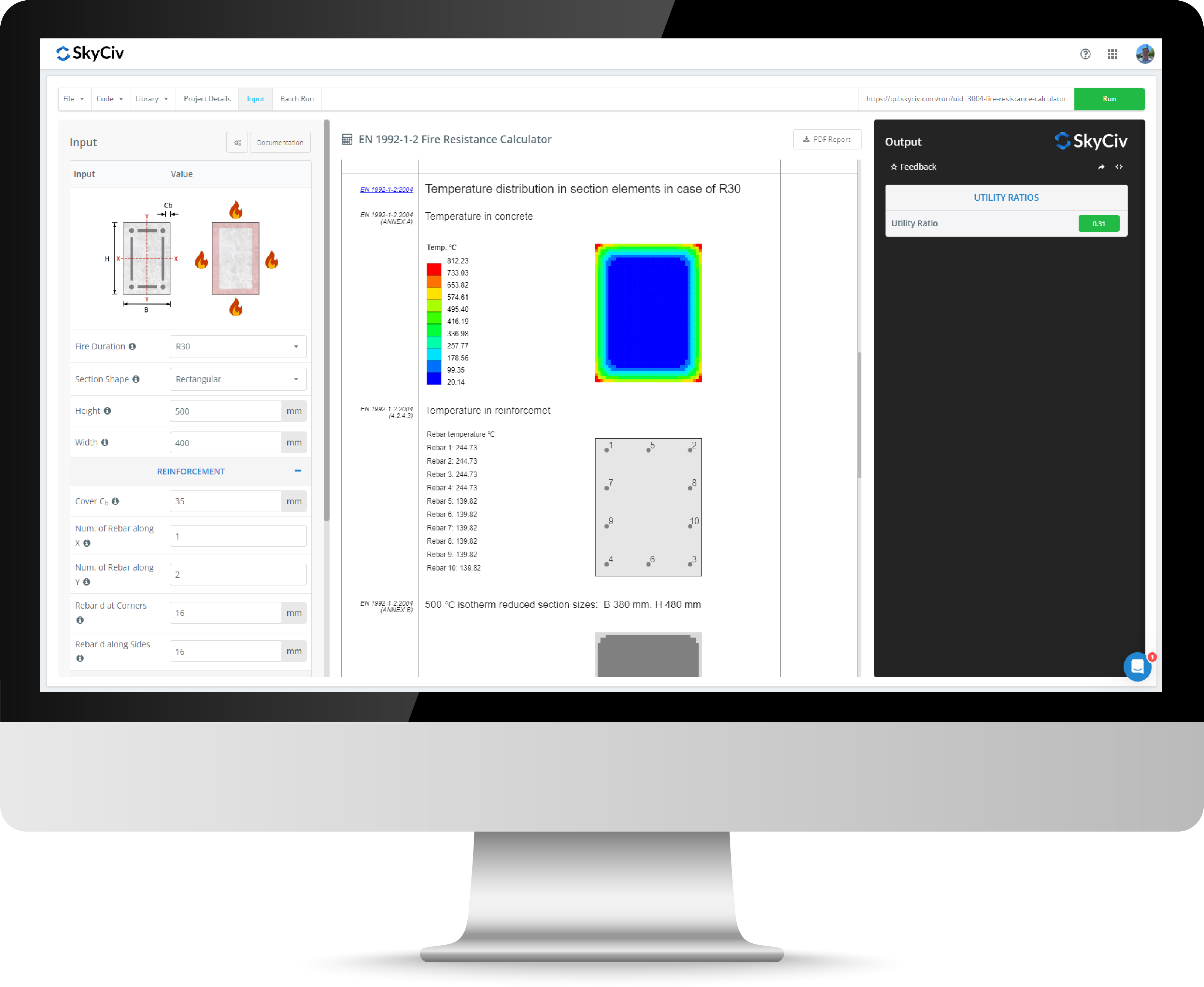 Fire resistance calculator