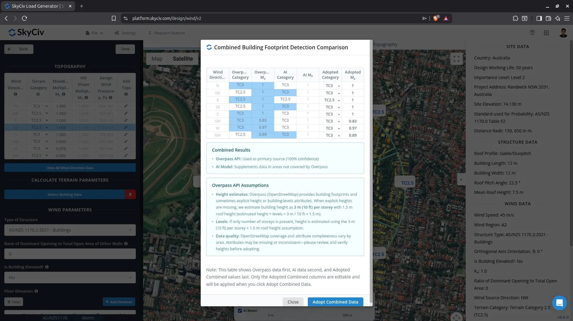 Option to adopt the data from the terrain detection from Overpass API and MS Global Footprint Building Dataset and our trained AI model