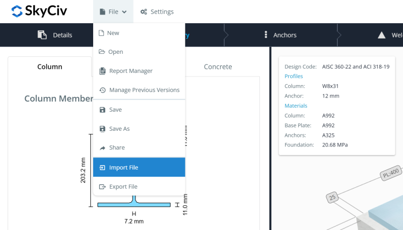 Atualização do projeto da placa base_Importar e exportar
