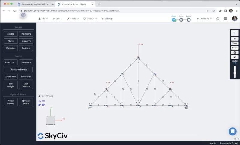 Python Input Examples Parametric Truss Modeling using the SkyCiv API and Python | SkyCiv ...