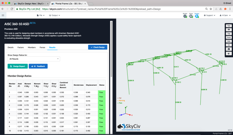 SkyCiv Composite Beam, AISC 360 Steel Structure Design Software,aisc steel connection design software