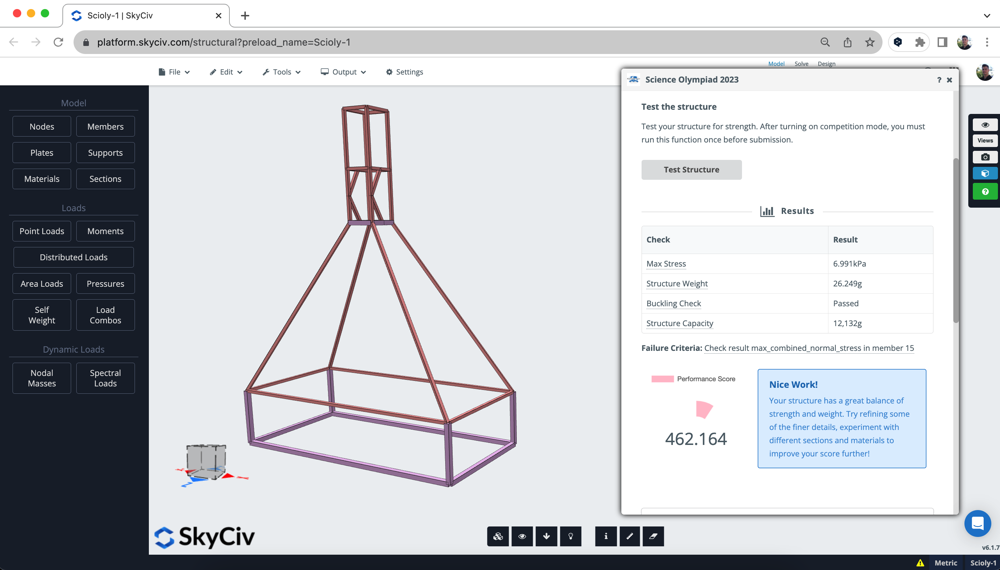 Model a Balsa Wood Tower with the Science Olympiad App
