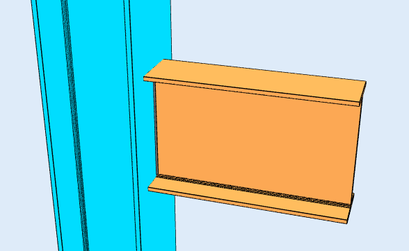 Directly welded web shear connection modelled in SkyCiv Connection Design