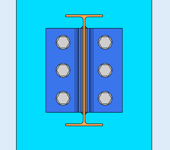 Double angle shear connection modelled in SkyCiv Connection Design