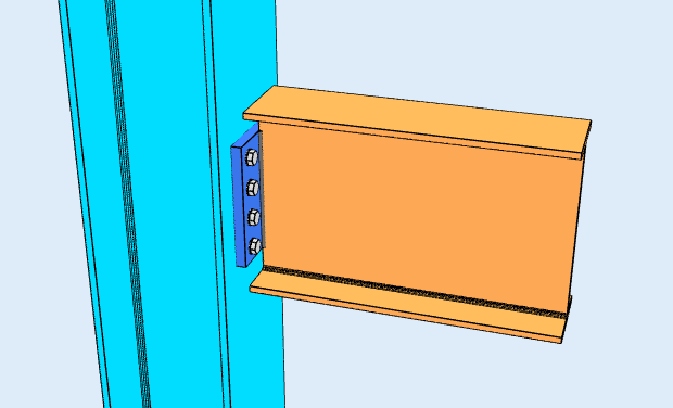 End plate shear connection modelled in SkyCiv Connection Design