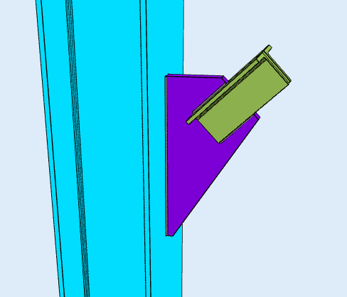 Knee brace connection modelled in SkyCiv Connection Design